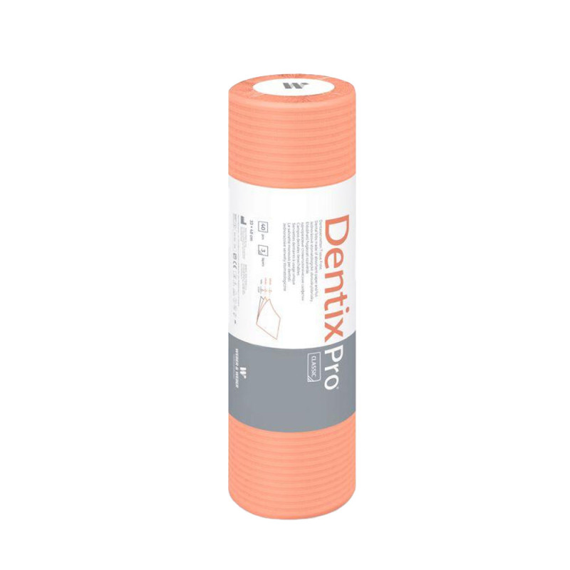 Serweta dentystyczna na rolce 33cm x 48cm morelowa podfoliowana 54g DentixPro 400szt