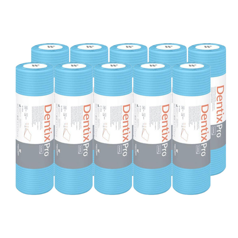 Serweta dentystyczna na rolce 33cm x 48cm niebieska podfoliowana 54g DentixPro 400szt