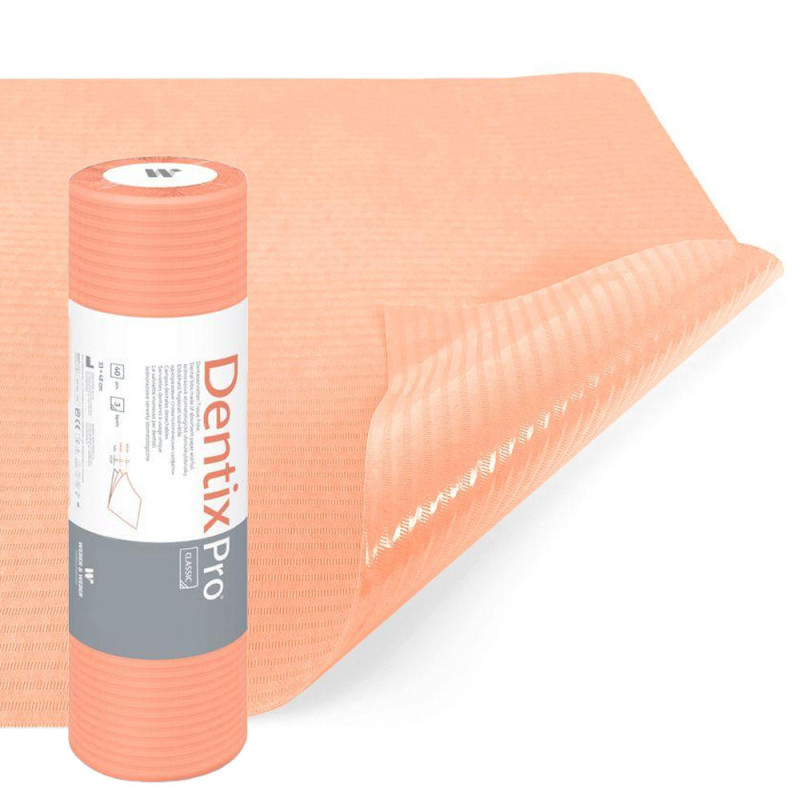Serweta dentystyczna na rolce 33cm x 48cm morelowa podfoliowana 54g DentixPro 40szt