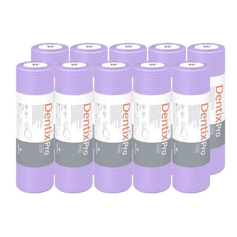 Serweta dentystyczna na rolce 33cm x 48cm fioletowa podfoliowana 54g DentixPro 400szt