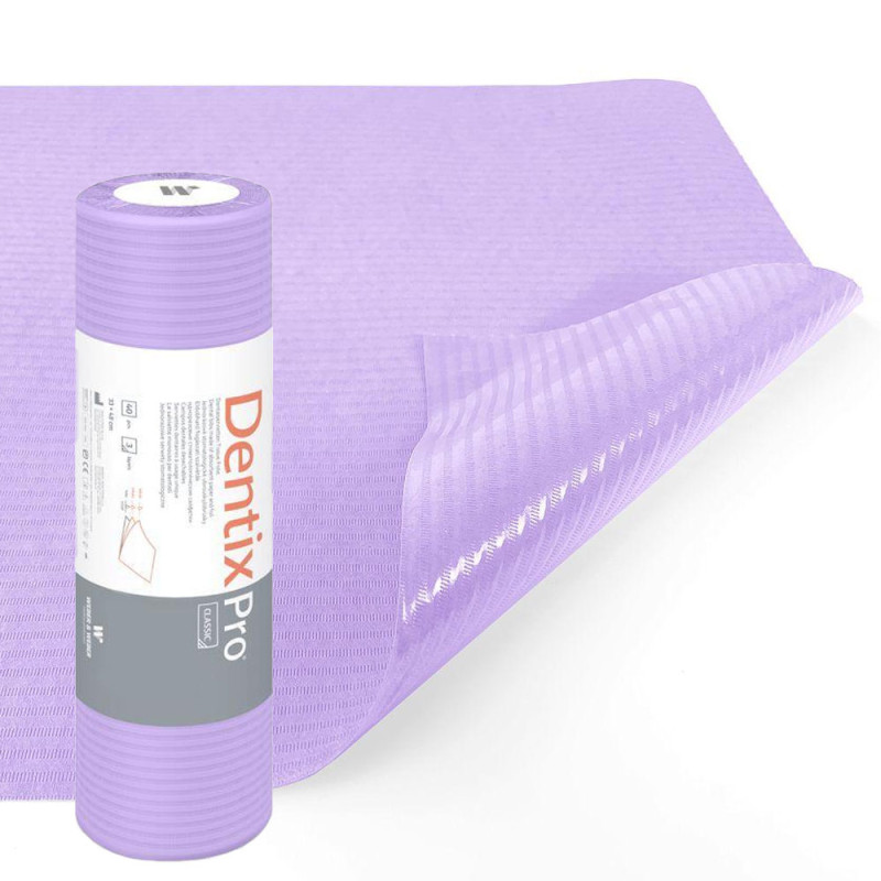 Serweta dentystyczna na rolce 33cm x 48cm fioletowa podfoliowana 54g DentixPro 400szt