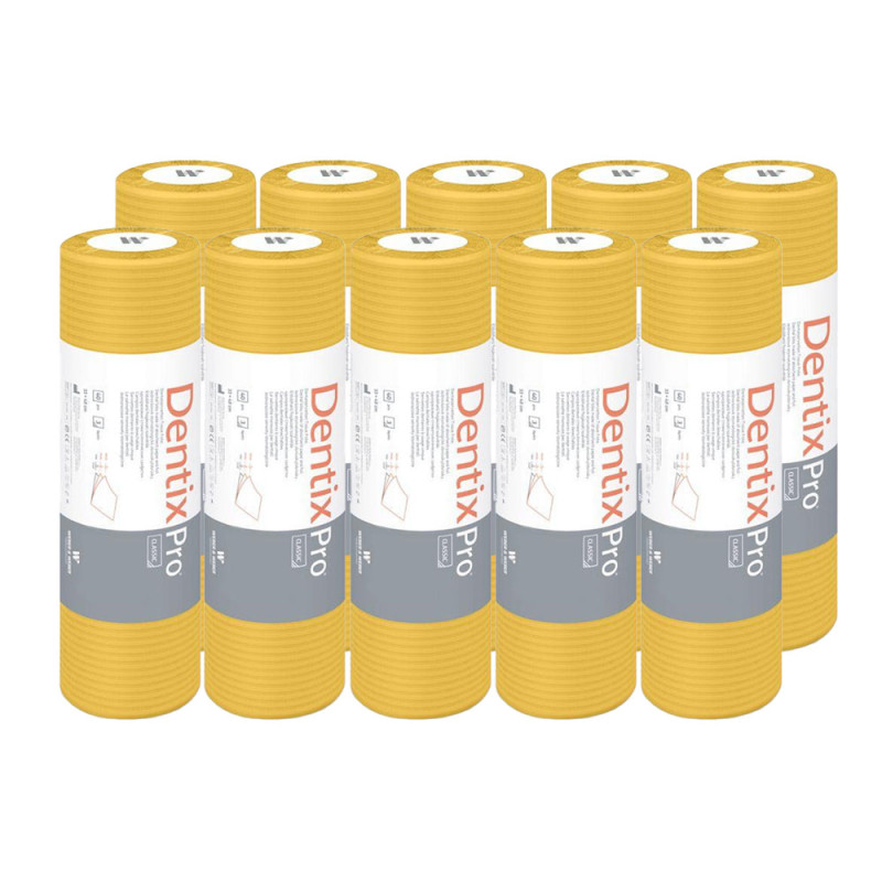 Serweta dentystyczna na rolce 33cm x 48cm żółta podfoliowana 54g DentixPro 400szt