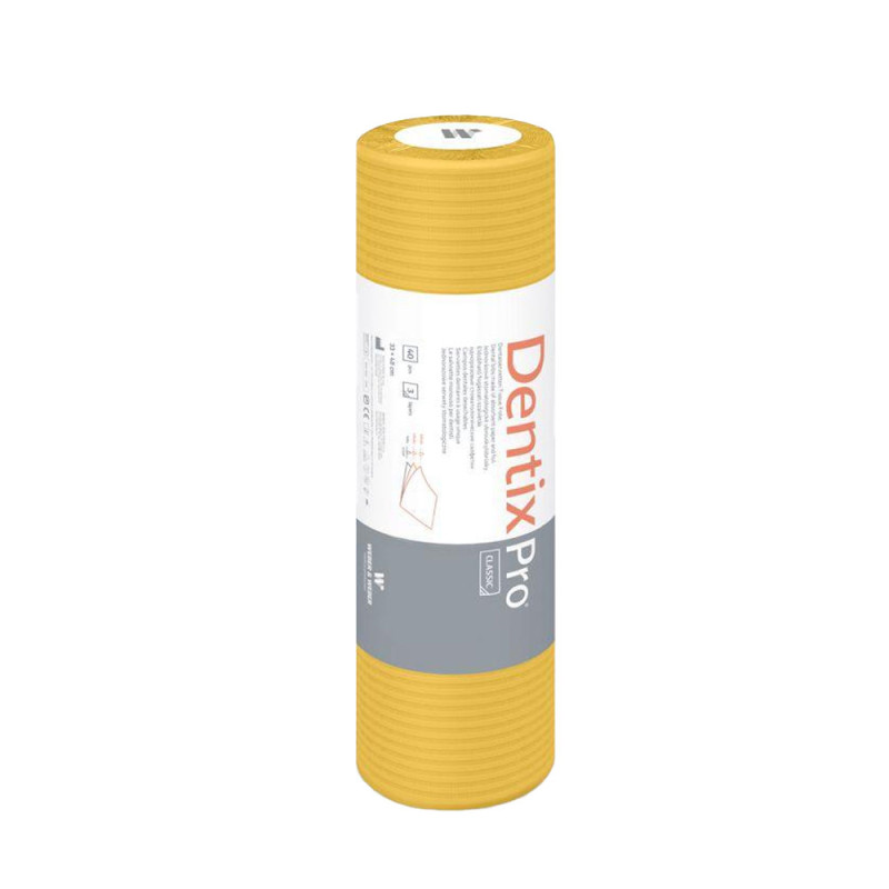 Serweta dentystyczna na rolce 33cm x 48cm żółta podfoliowana 54g DentixPro 400szt