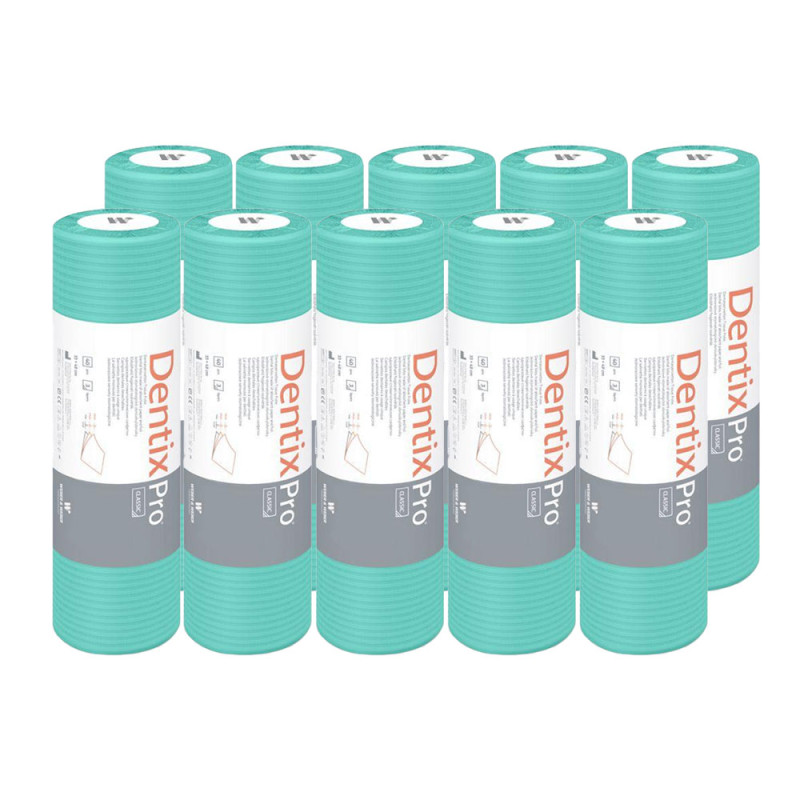 Serweta dentystyczna na rolce 33cm x 48cm zielona podfoliowana 54g DentixPro 400szt