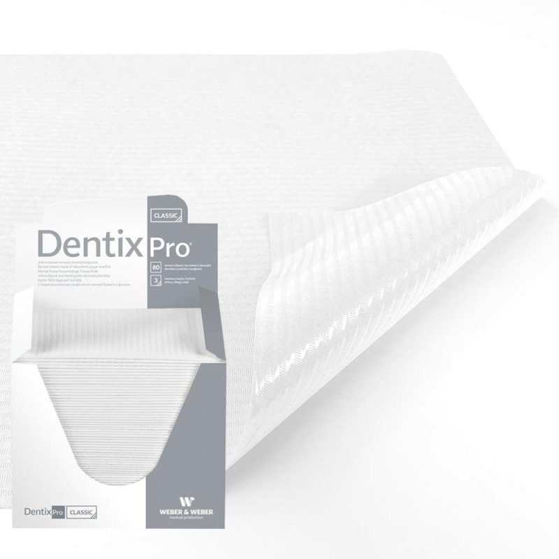 Serweta dentystyczna 33cm x 48cm biała podfoliowana 54g DentixPro 480szt