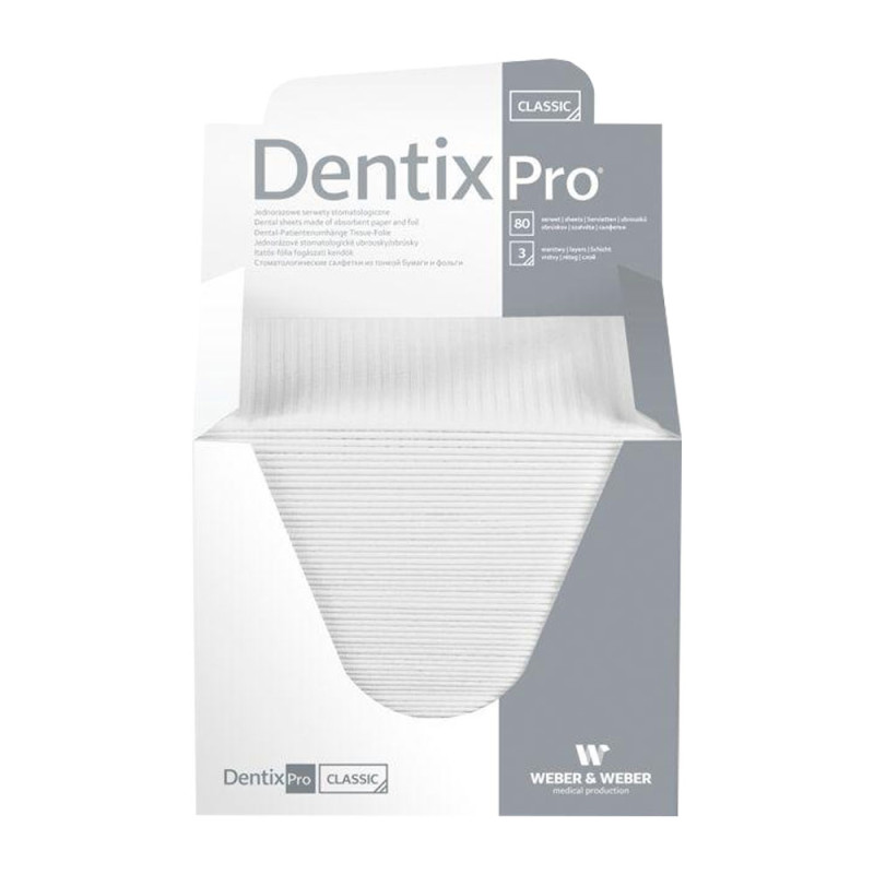 Serweta dentystyczna 33cm x 48cm biała podfoliowana 54g DentixPro 480szt