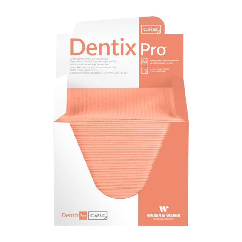 Serweta dentystyczna 33cm x 48cm morelowa podfoliowana 54g DentixPro 480szt