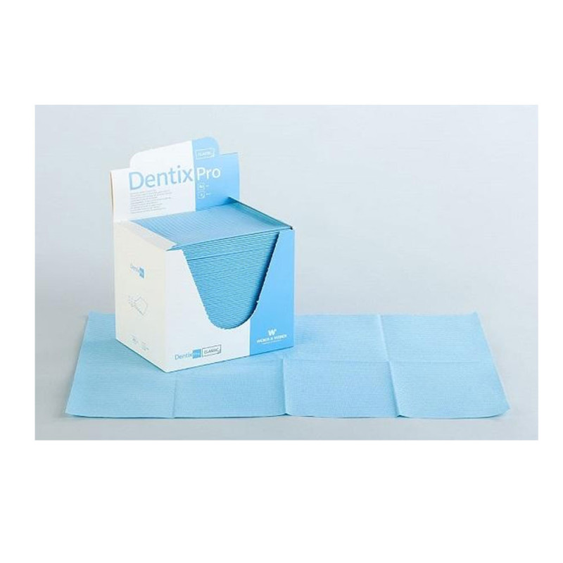 Serweta dentystyczna 33cm x 48cm niebieska podfoliowana 54g DentixPro 480szt
