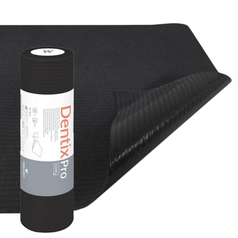 Serweta dentystyczna na rolce 33cm x 48cm czarna podfoliowana 54g DentixPro 40szt
