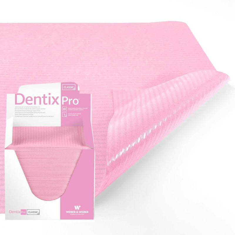 Serweta dentystyczna 33cm x 48cm różowa podfoliowana 54g DentixPro 480szt