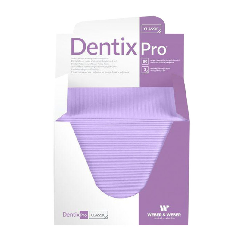 Serweta dentystyczna 33cm x 48cm fioletowa podfoliowana 54g DentixPro 480szt
