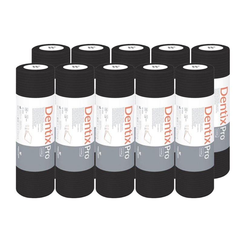 Serweta dentystyczna na rolce 33cm x 48cm czarna podfoliowana 54g DentixPro 400szt