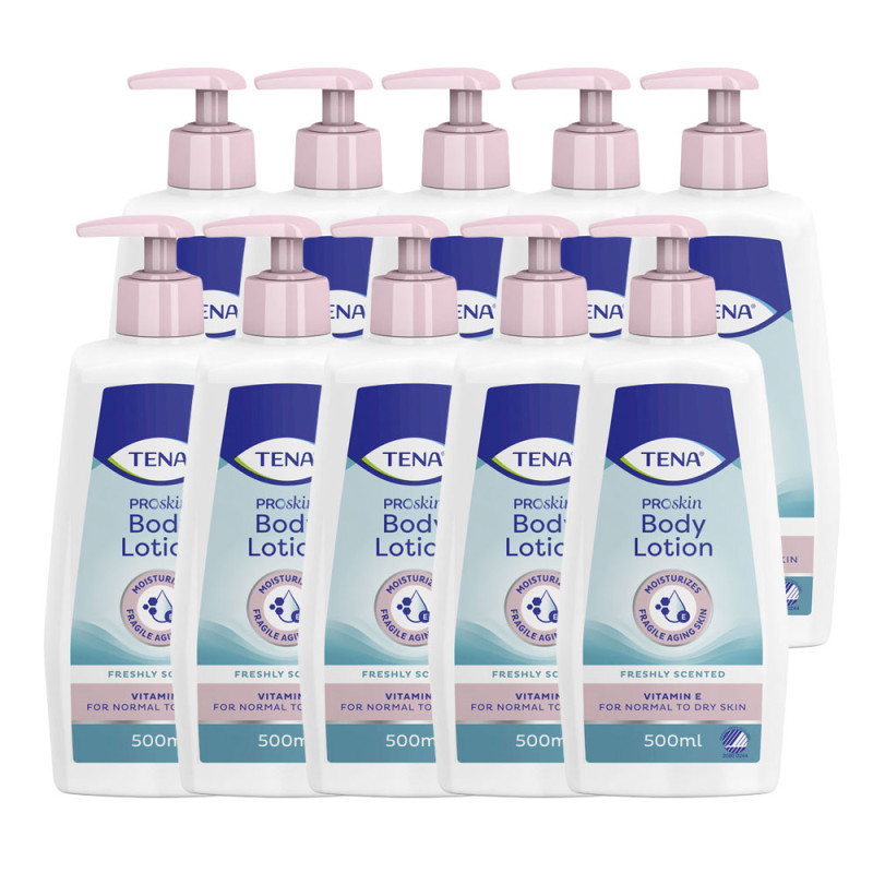 Balsam do ciała nawilżający z witaminą E 500ml Tena ProSkin Body Lotion 10szt