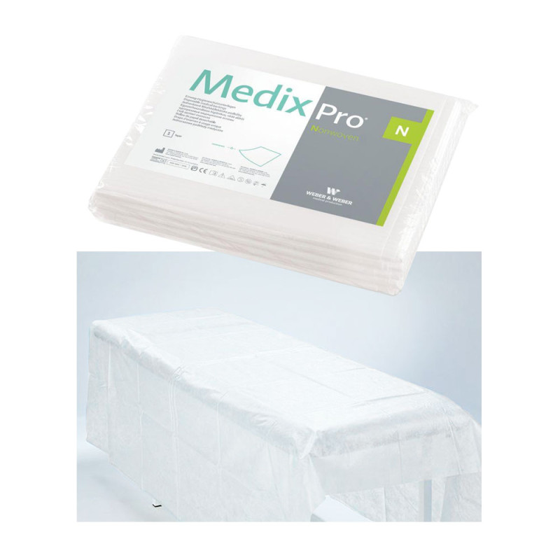 Prześcieradło jednorazowe 160cm x 210cm białe 20g MedixPro 40szt