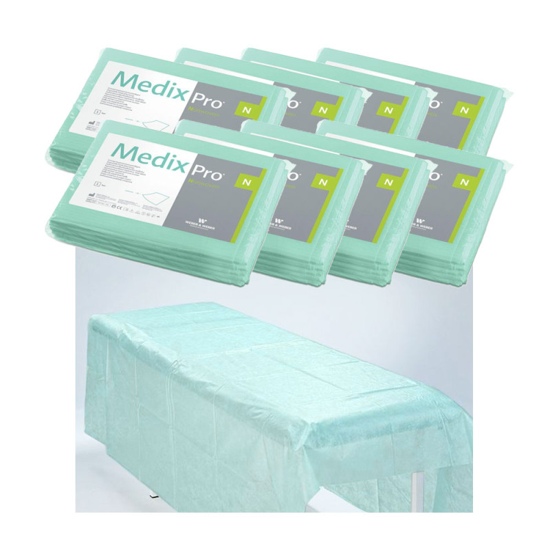 Prześcieradło jednorazowe 160cm x 210cm zielone 20g MedixPro 40szt