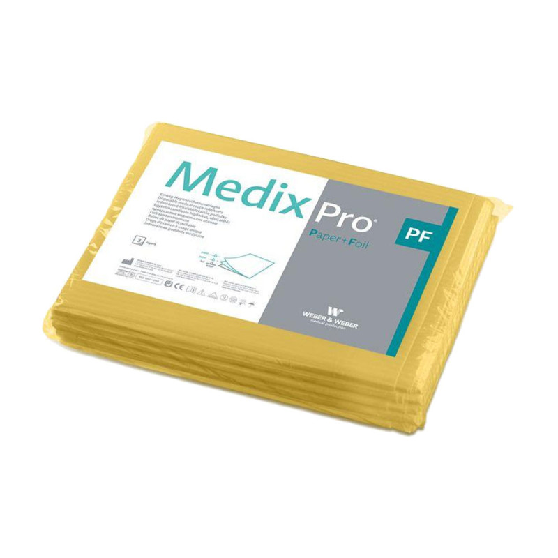 Prześcieradło jednorazowe 150cm x 210cm żółte podfoliowane 54g MedixPro 5szt