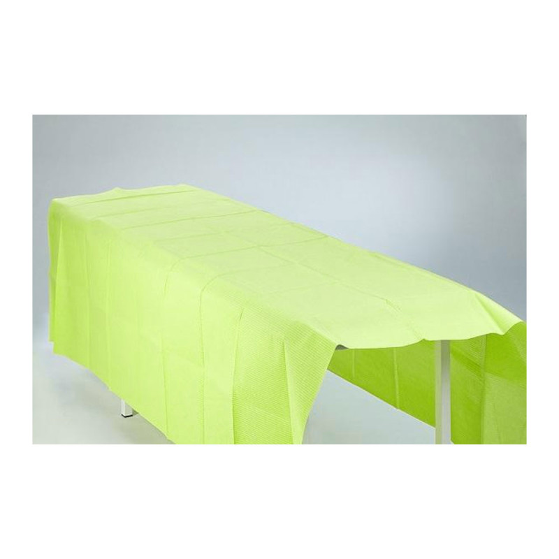 Prześcieradło jednorazowe 150cm x 210cm limonkowe podfoliowane 54g MedixPro 5szt