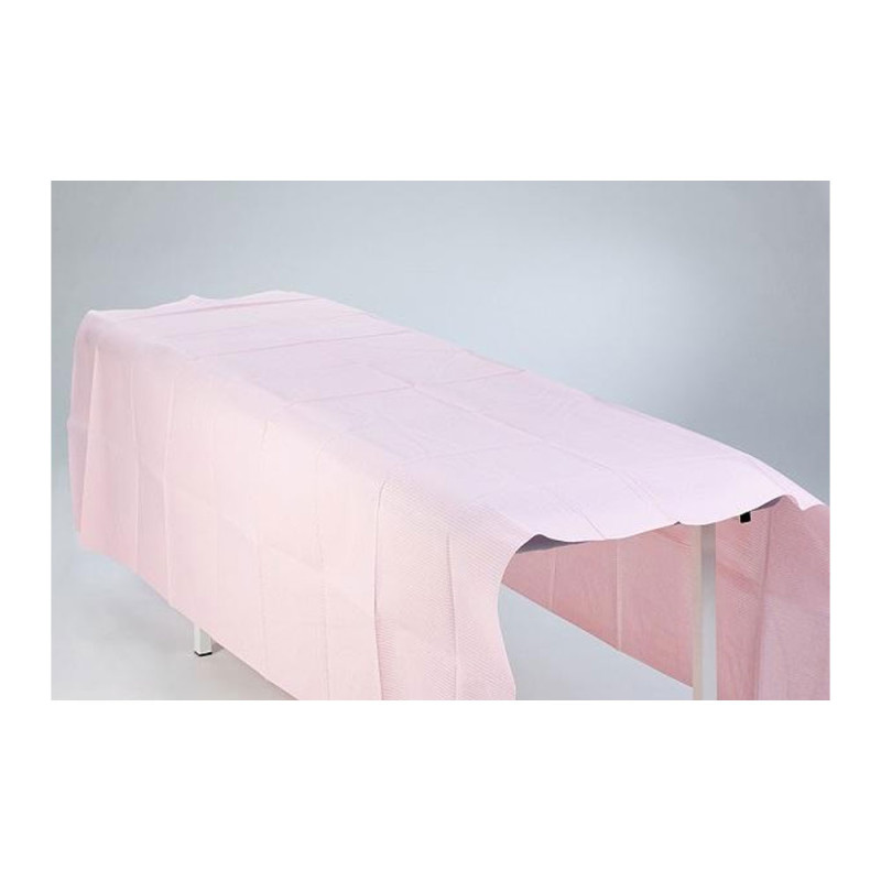 Prześcieradło jednorazowe 150cm x 210cm różowe podfoliowane 54g MedixPro 5szt