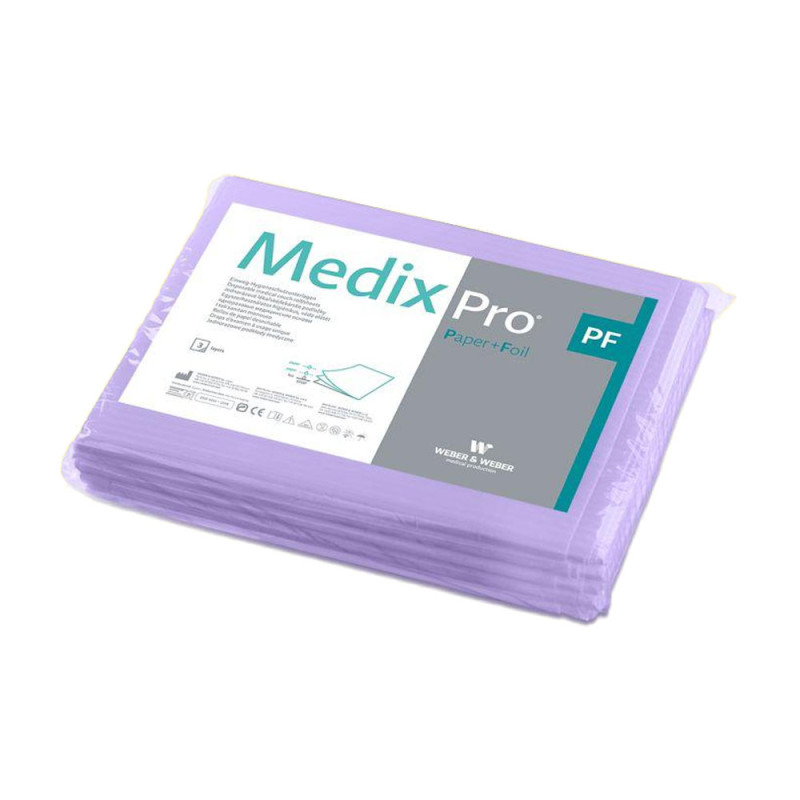 Prześcieradło jednorazowe 150cm x 210cm fioletowe podfoliowane 54g MedixPro 20szt
