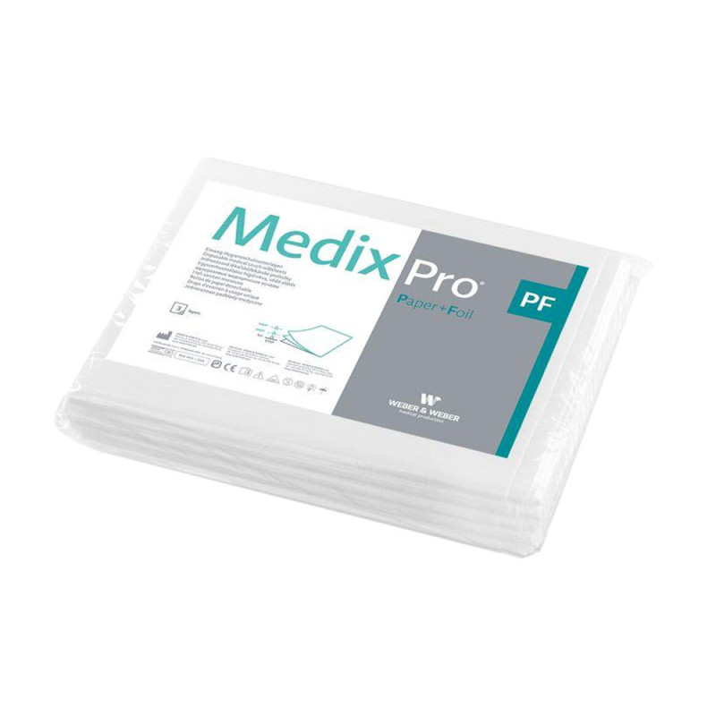 Prześcieradło jednorazowe 77cm x 210cm białe podfoliowane 54g MedixPro 40szt