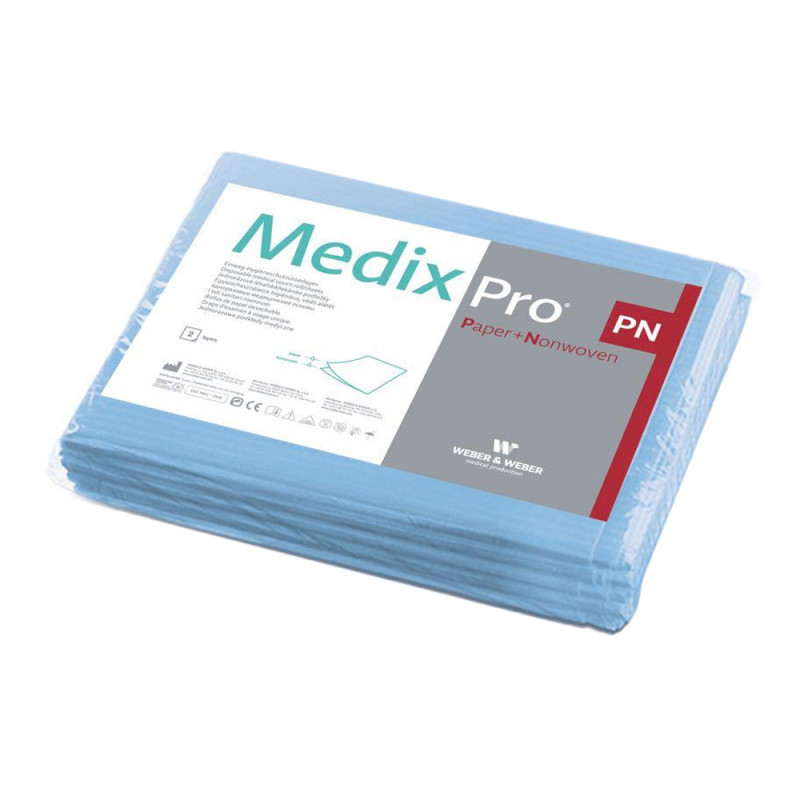 Prześcieradło jednorazowe 150cm x 210cm niebieskie 40g MedixPro 5szt