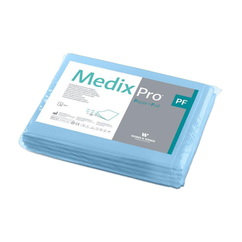 Prześcieradło jednorazowe 77cm x 210cm niebieskie podfoliowane 54g MedixPro 40szt