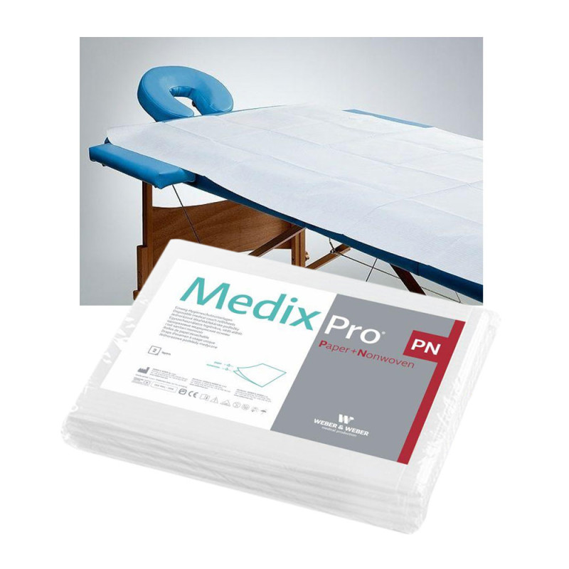 Prześcieradło jednorazowe 150cm x 210cm białe 40g MedixPro 20szt