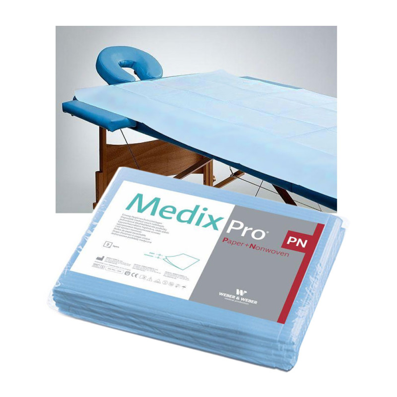 Prześcieradło jednorazowe 150cm x 210cm niebieskie 40g MedixPro 20szt