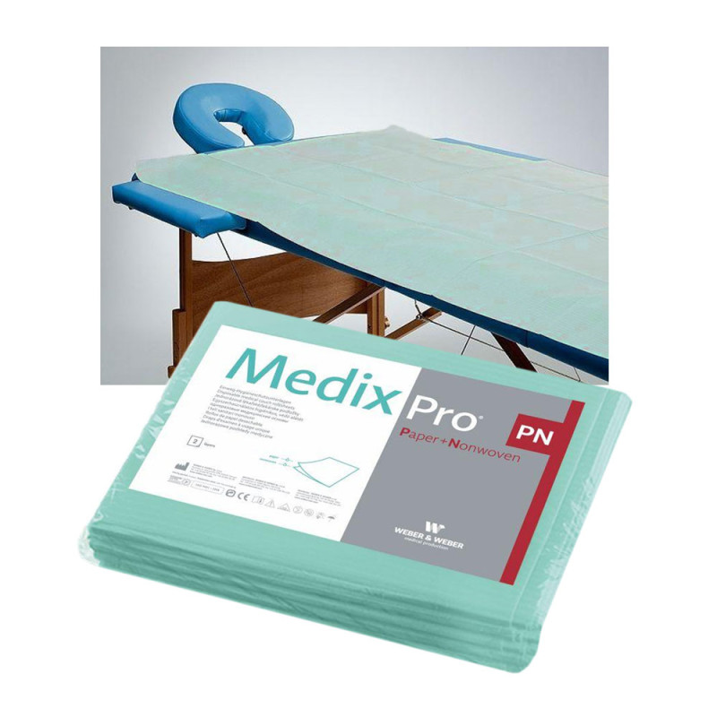 Prześcieradło jednorazowe 150cm x 210cm zielone 40g MedixPro 20szt