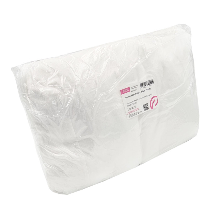 Prześcieradło jednorazowe z gumką 80cm x 200cm białe włóknina 15g 10szt