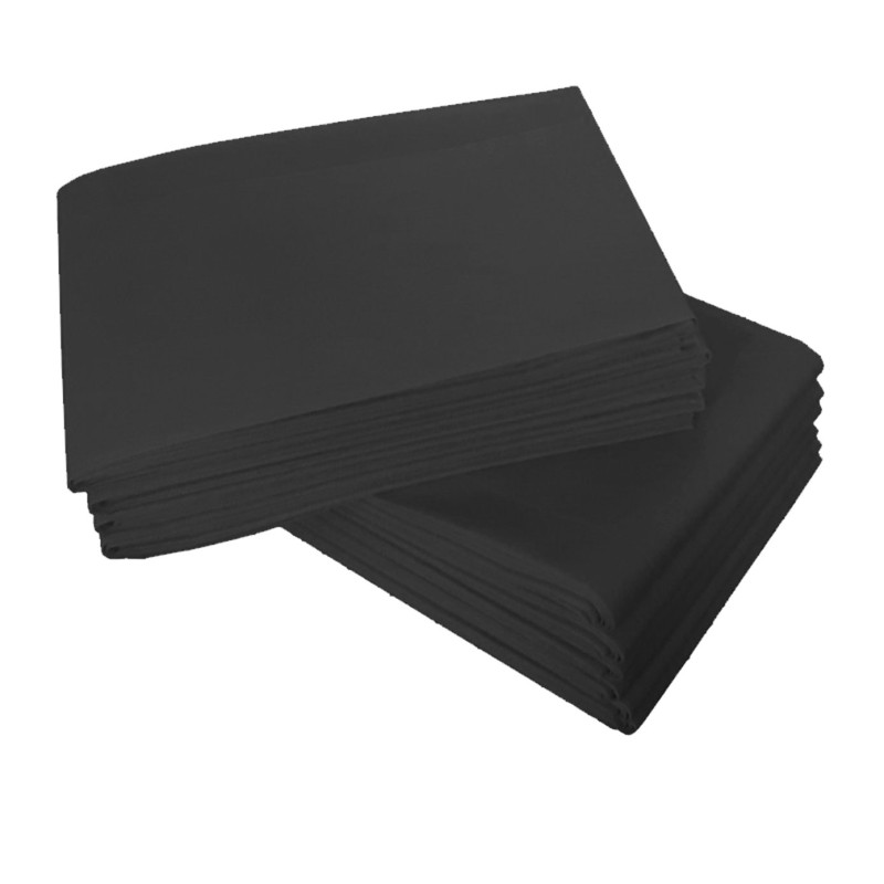 Prześcieradło jednorazowe 160cm x 210cm czarne włókninowe 15g 10szt x 10op