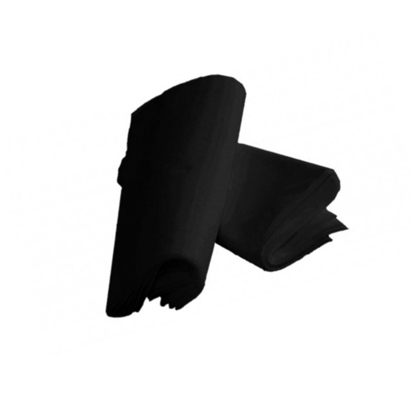 Prześcieradło jednorazowe 100cm x 215cm czarne włókninowe 15g 10szt x 10op