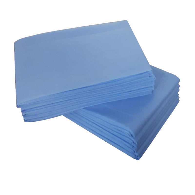Prześcieradło jednorazowe 105cm x 210cm niebieskie włókninowe 28g 10szt x 10op