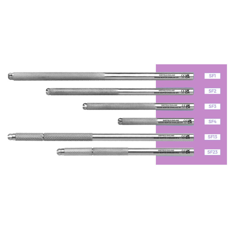 Rękojeść SF1 uchwyt do ostrza z serii Fine 1szt stal nierdzewna Swann-Morton