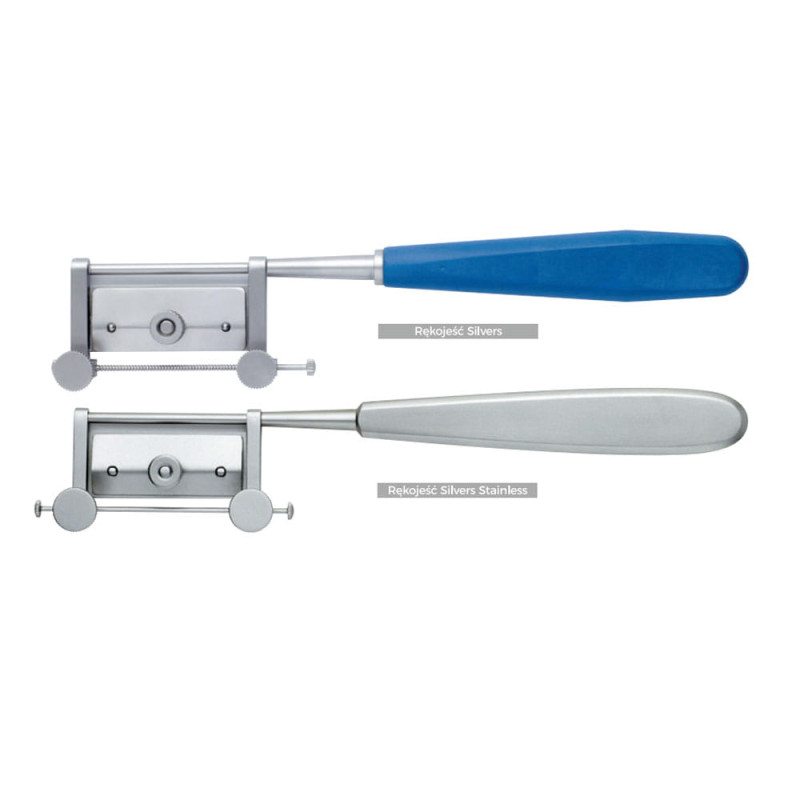 Rękojeść chirurgiczna Silvers Steinless uchwyt do ostrza do przeszczepu skóry 1szt stal nierdzewna Swann-Morton