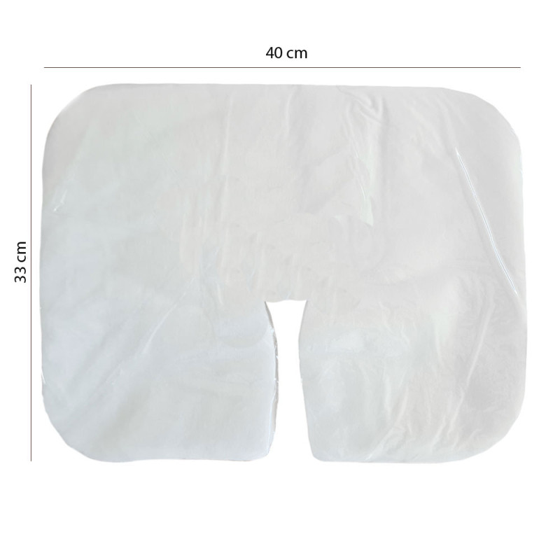 Podkład na zagłówek typu rogal duży 33cm x 40cm biały włóknina 50szt x 20op