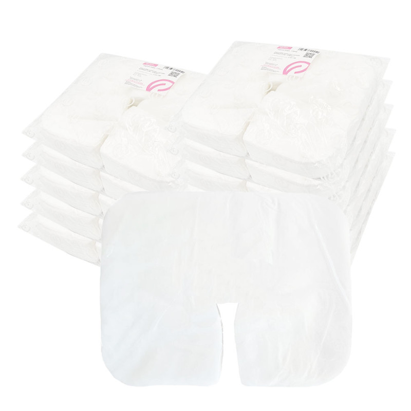 Podkład na zagłówek typu rogal 29cm x 36cm biała włóknina 100szt x 10op