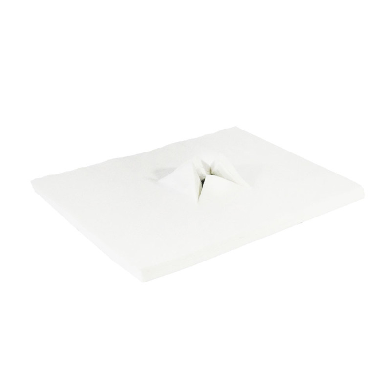 Podkład higieniczny pod głowę z nacięciem x na twarz biały 100szt x 10op