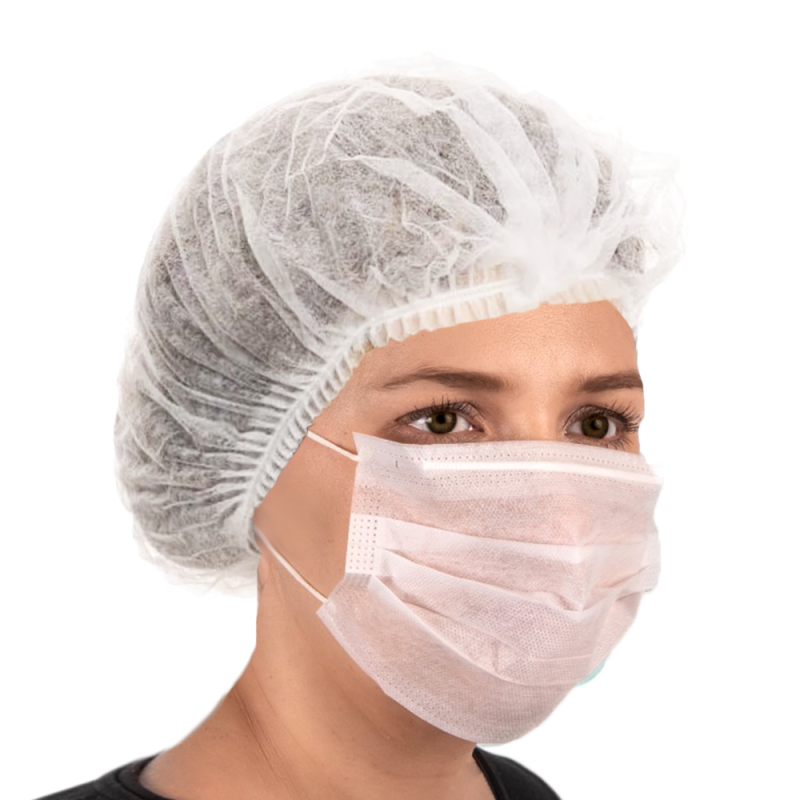 Czepek jednorazowy biały clip flizelina 12g 100szt