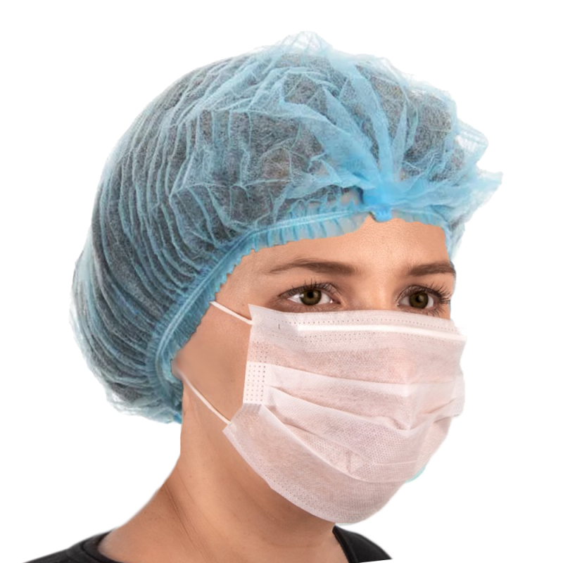 Czepek jednorazowy niebieski clip flizelina 12g 100szt