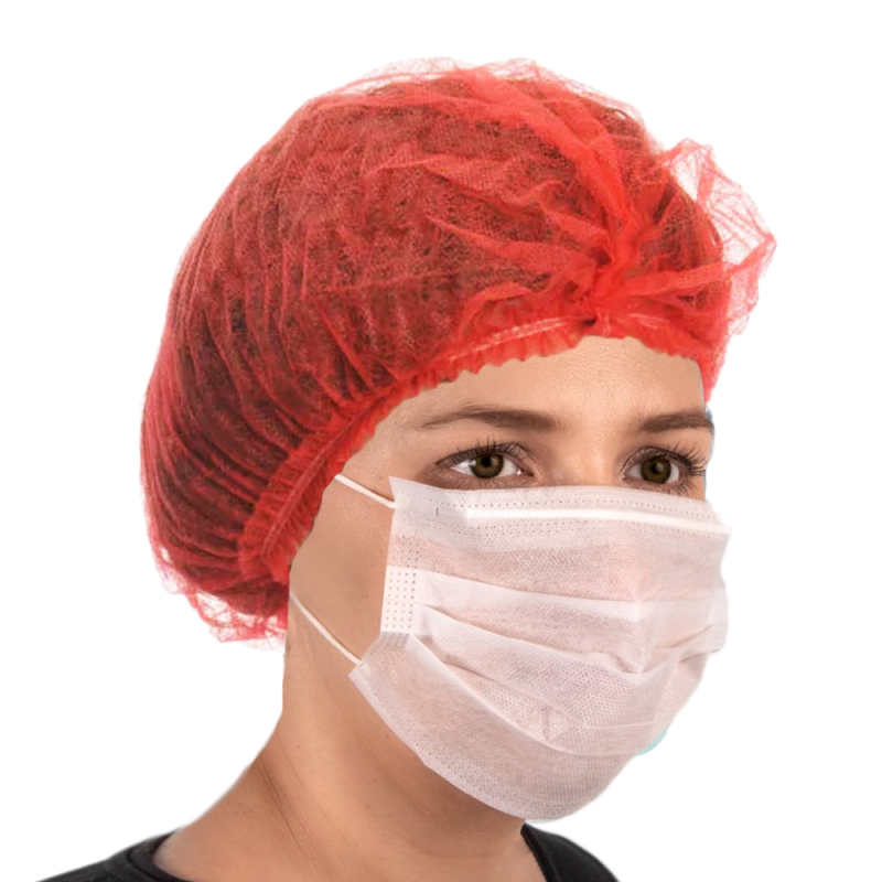 Czepek jednorazowy czerwony clip flizelina 12g 100szt