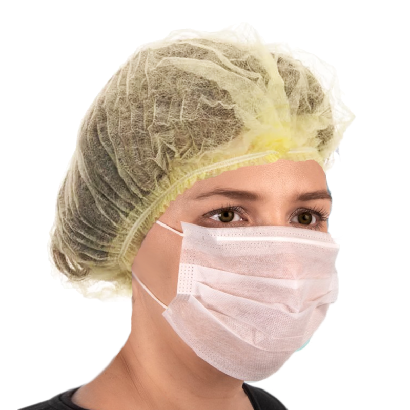 Czepek jednorazowy żółty clip flizelina 12g 100szt