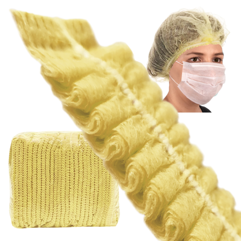 Czepki jednorazowe żółte clip flizelina 12g 100szt karton 20op