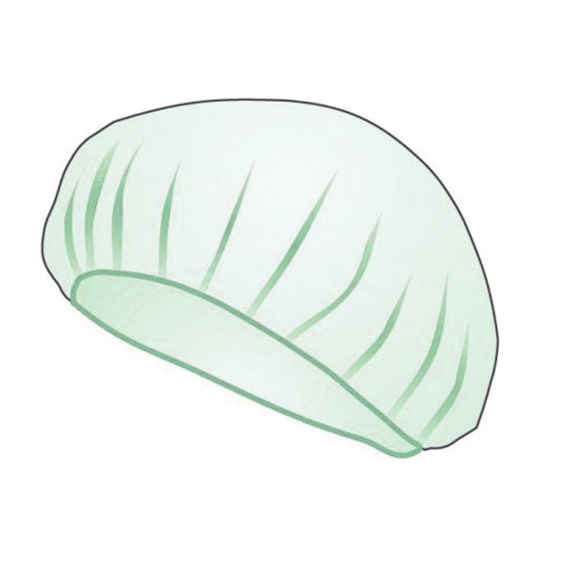 Czepki jednorazowe zielone beret flizelina 12g 100szt karton 20op