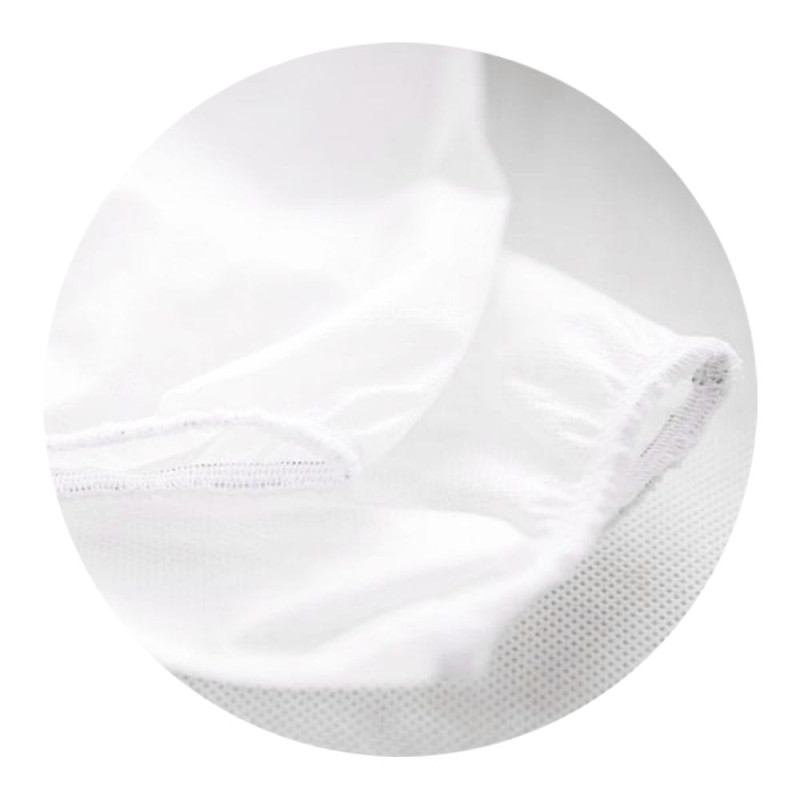 Fartuch kosmetyczny biały L z gumką, wiązany na troki (flizelina 20g) 1szt