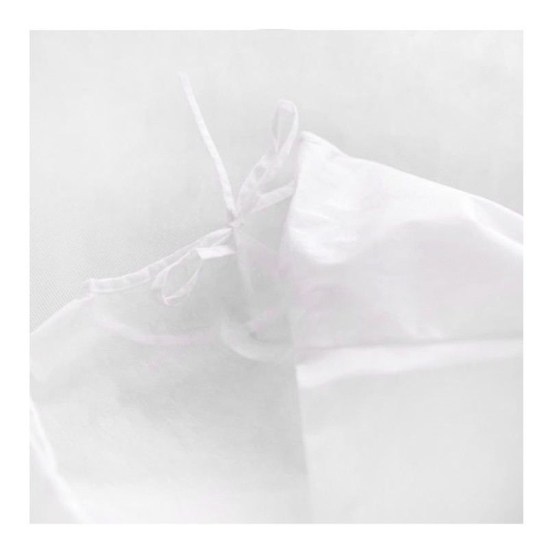 Fartuch kosmetyczny biały XXL z gumką, wiązany na troki (flizelina 20g) 100szt
