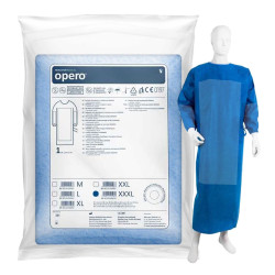 Fartuch chirurgiczny wzmocniony sterylny XXXL z mankietem (włóknina SMMMS 35g + 40g) 50szt