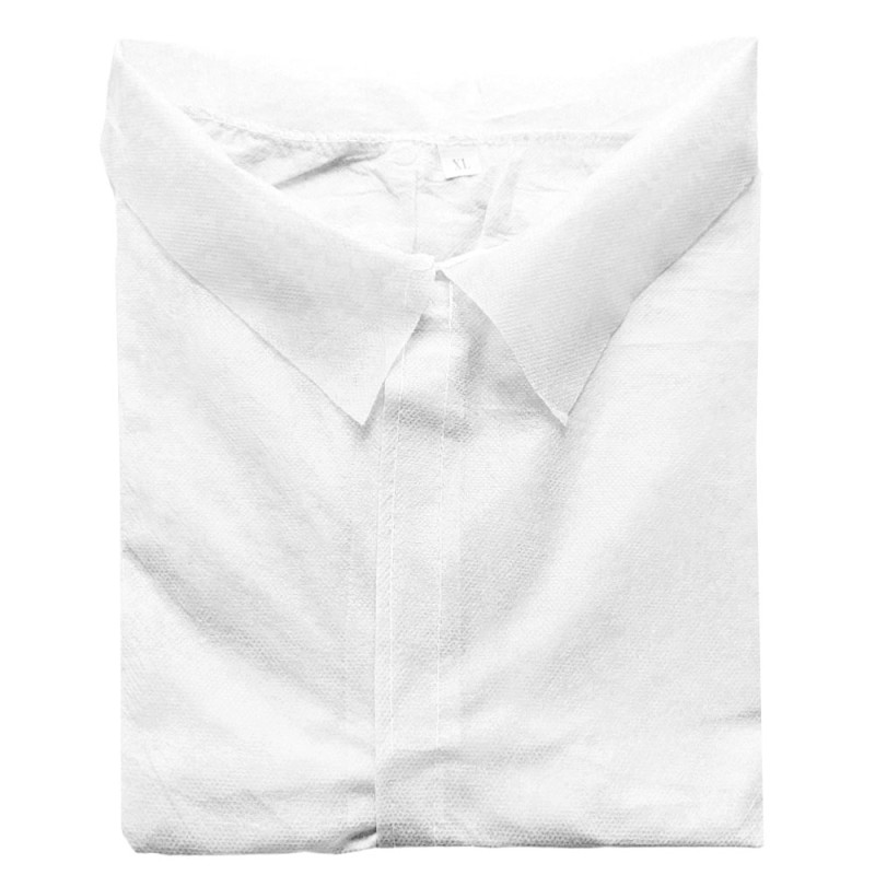 Fartuch jednorazowy biały XXXL na rzepy (flizelina 22g) 100szt