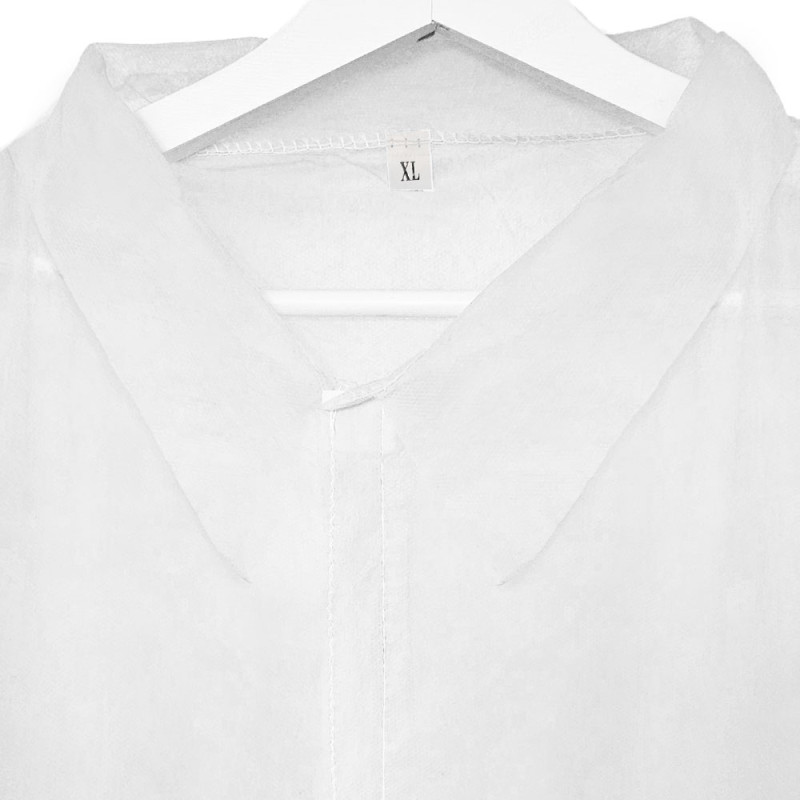 Fartuch jednorazowy biały XL na rzepy (flizelina 22g) 100szt