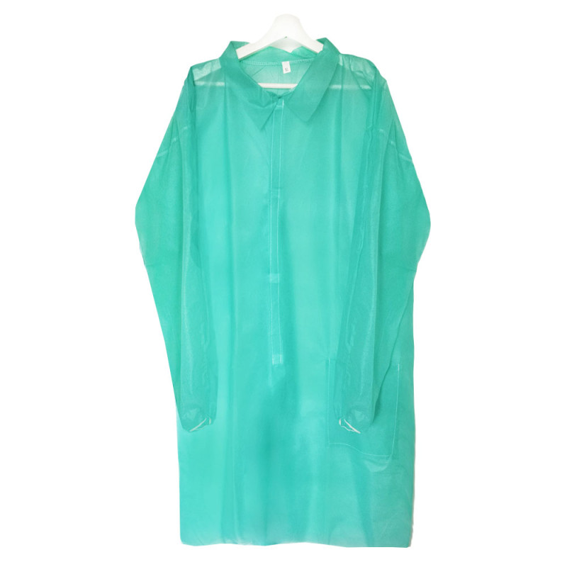 Fartuch jednorazowy zielony L na rzepy (flizelina 22g) 100szt